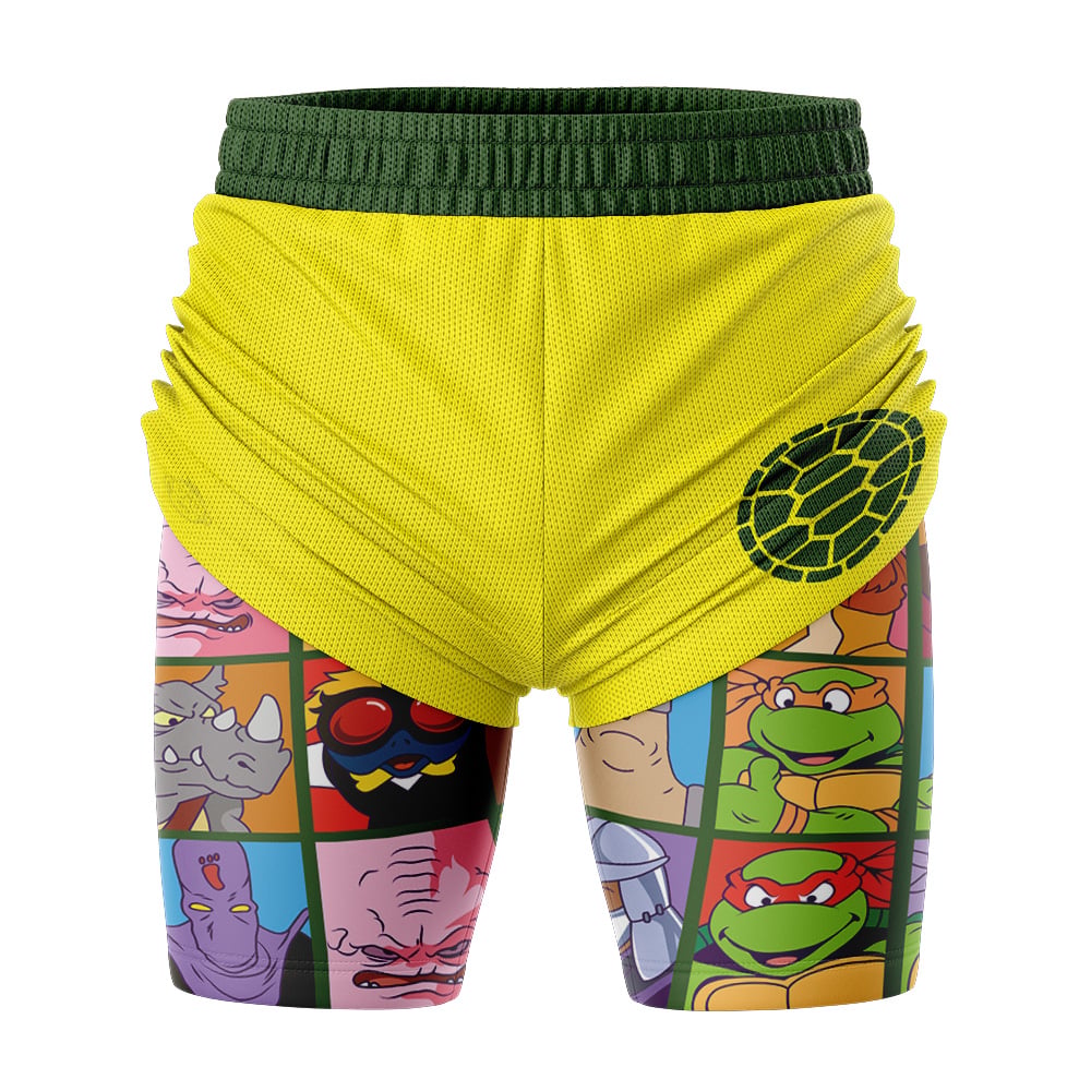 90s Turtle Teenage Mutant Ninja Turtle 2-in-1 Competition Shorts - Image 3