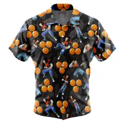 Android 17 Pattern Dragon Ball Z Short Sleeve Button Up Hawaiian Shirt