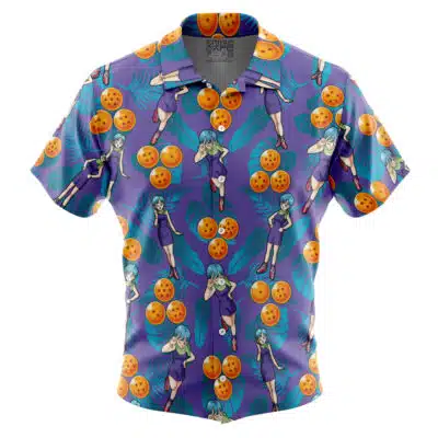 Bulma Pattern Dragon Ball Z Short Sleeve Button Up Hawaiian Shirt