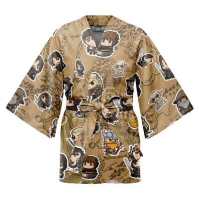 Chibi Fellowship Of The Ring Pattern Lord Of The Rings Happi Coat Haori Kimono