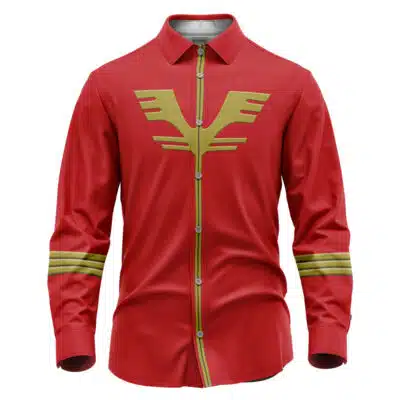 Char Aznable Uniform Gundam Long Sleeve Button Up Shirt