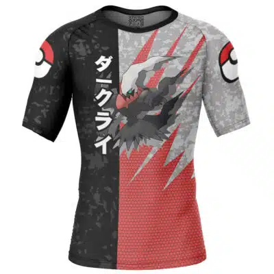 Darkrai Attack Pokemon Short Sleeve Rash Guard Compression Shirt