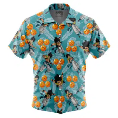 Gogeta Pattern Dragon Ball Z Short Sleeve Button Up Hawaiian Shirt