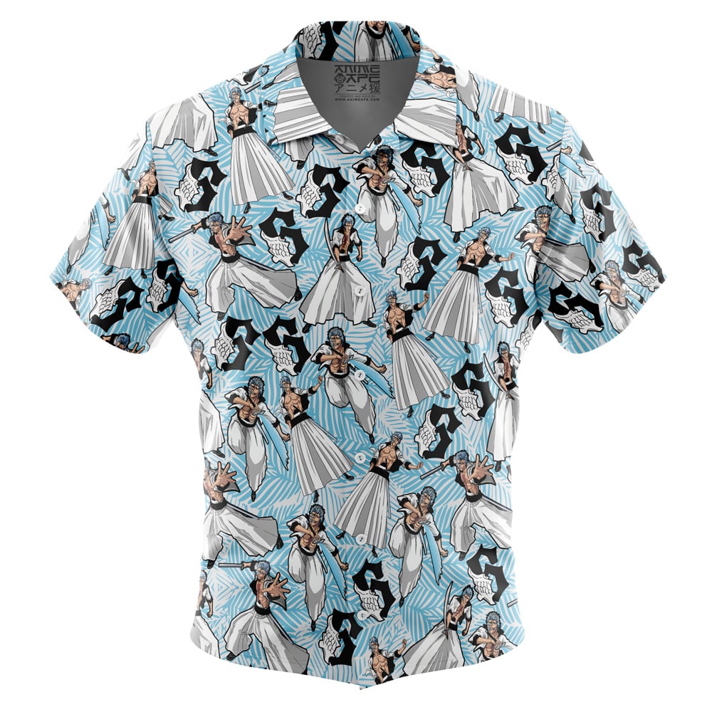 Grimmjow Pattern Bleach Short Sleeve Button Up Hawaiian Shirt