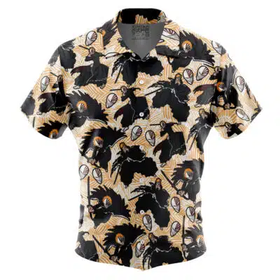 Ichigo Hollow Pattern Bleach Short Sleeve Button Up Hawaiian Shirt