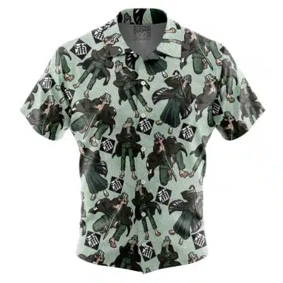 Kisuke Urahara Pattern Bleach Short Sleeve Button Up Hawaiian Shirt