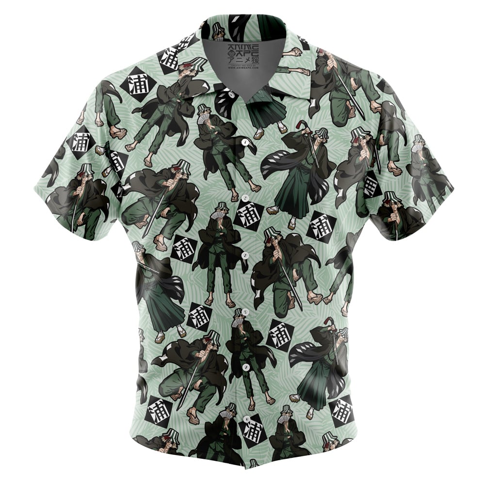Kisuke Urahara Pattern Bleach Short Sleeve Button Up Hawaiian Shirt