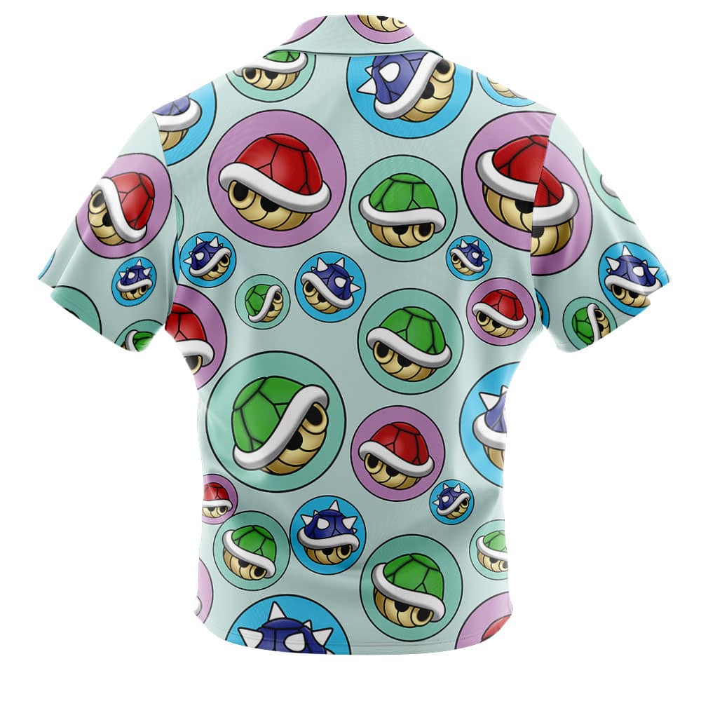 Koopa Shells Pattern Super Mario Bros Button Up Hawaiian Shirt - Image 2