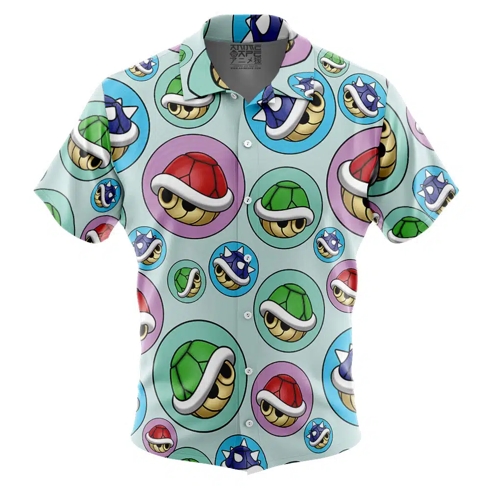 Koopa Shells Pattern Super Mario Bros Button Up Hawaiian Shirt
