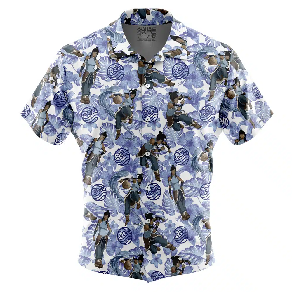 Korra Pattern Avatar Short Sleeve Button Up Hawaiian Shirt