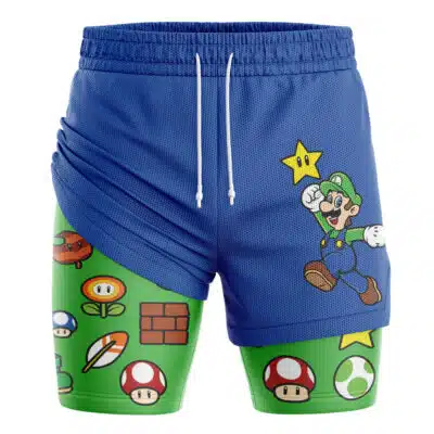 Luigi Power Ups Super Mario Bros 2-in-1 Performance Shorts
