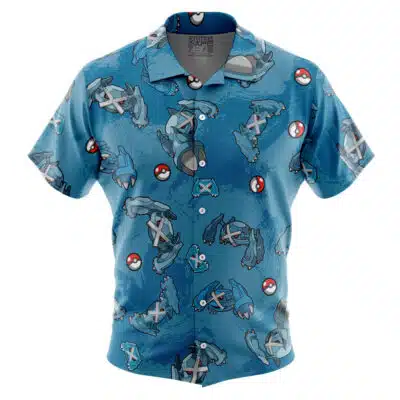 Metagross Pattern Pokemon Button Up Hawaiian Shirt