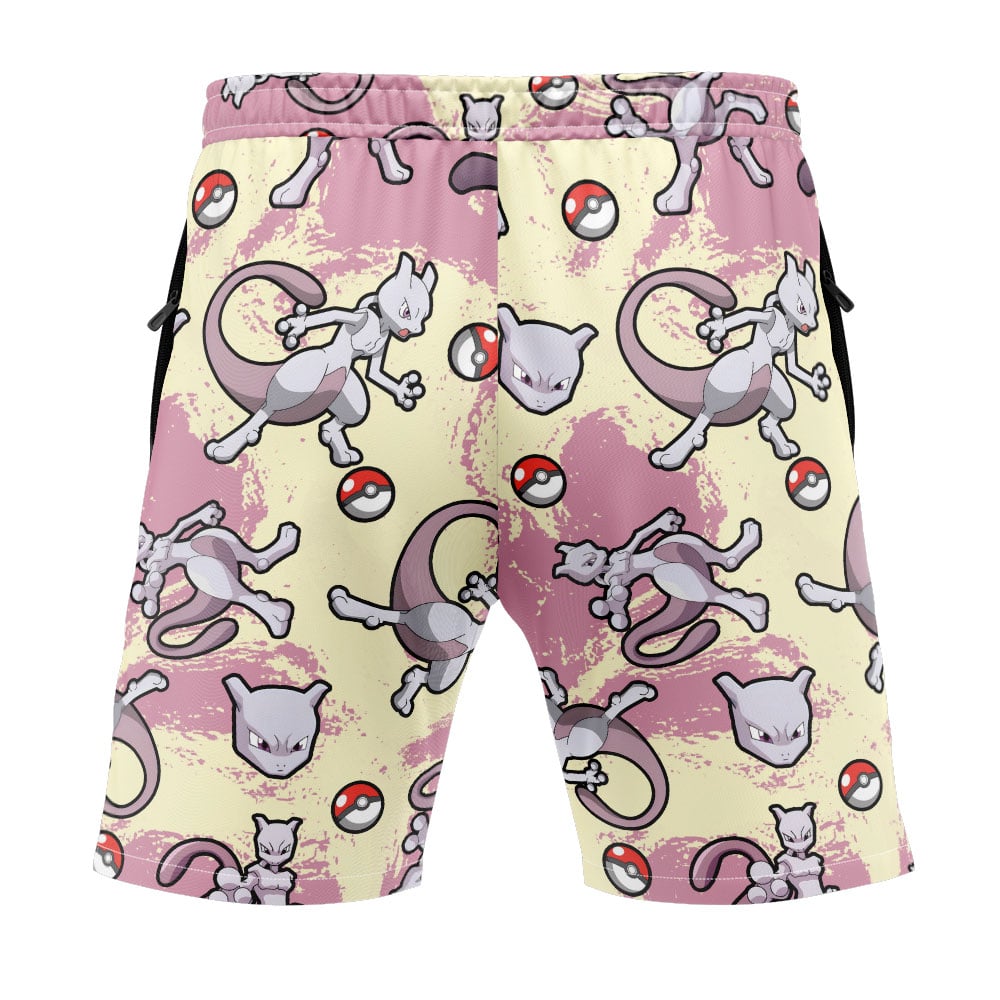 Mewtwo Pattern Pokemon Versatile Shorts - Image 4