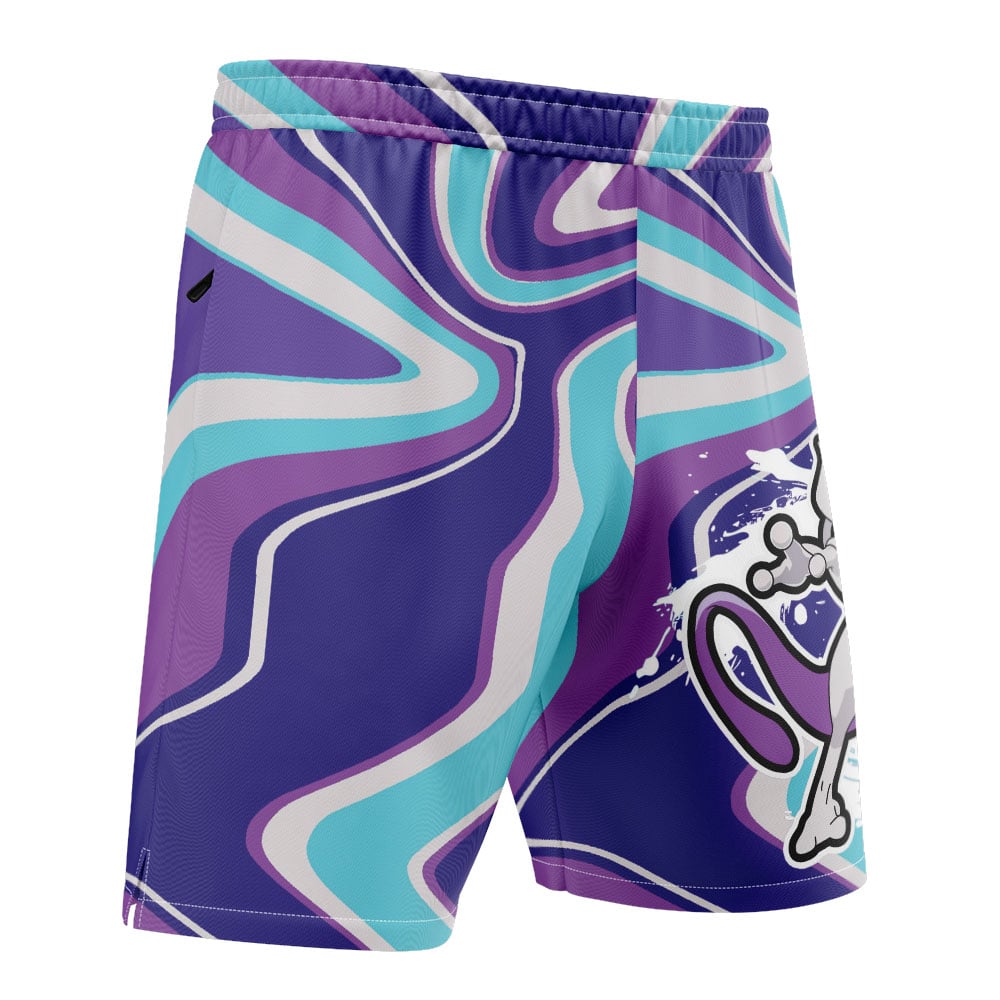 Mewtwo Trippy Pokemon Versatile Shorts - Image 2