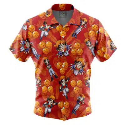 Pan Pattern Dragon Ball Z Short Sleeve Button Up Hawaiian Shirt