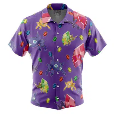 Sableye Gems Pattern Pokemon Button Up Hawaiian Shirt