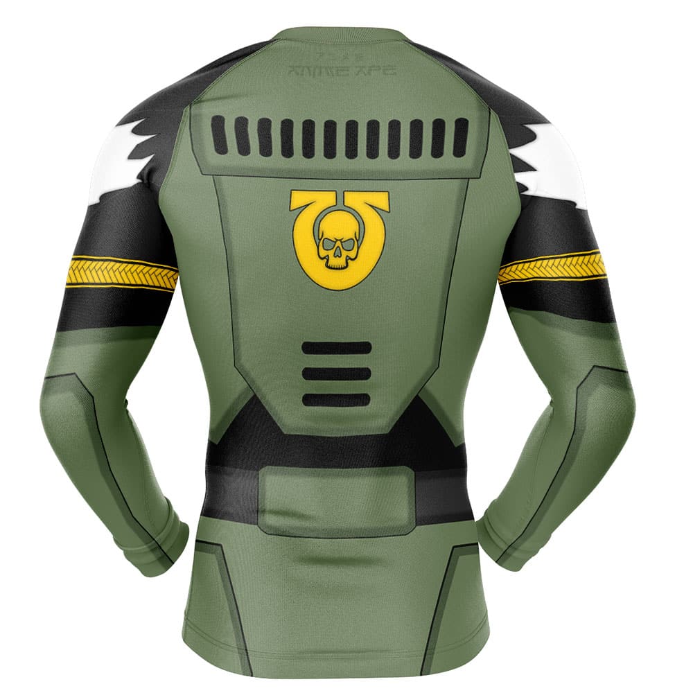 Salamanders Warhammer Long Sleeve Rash Guard Compression Shirt - Image 2