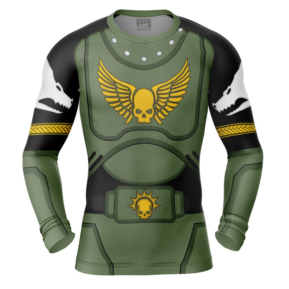 Salamanders Warhammer Long Sleeve Rash Guard Compression Shirt