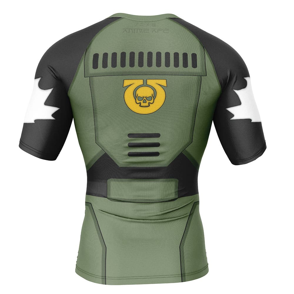 Salamanders Warhammer Short Sleeve Rash Guard Compression Shirt - Image 2
