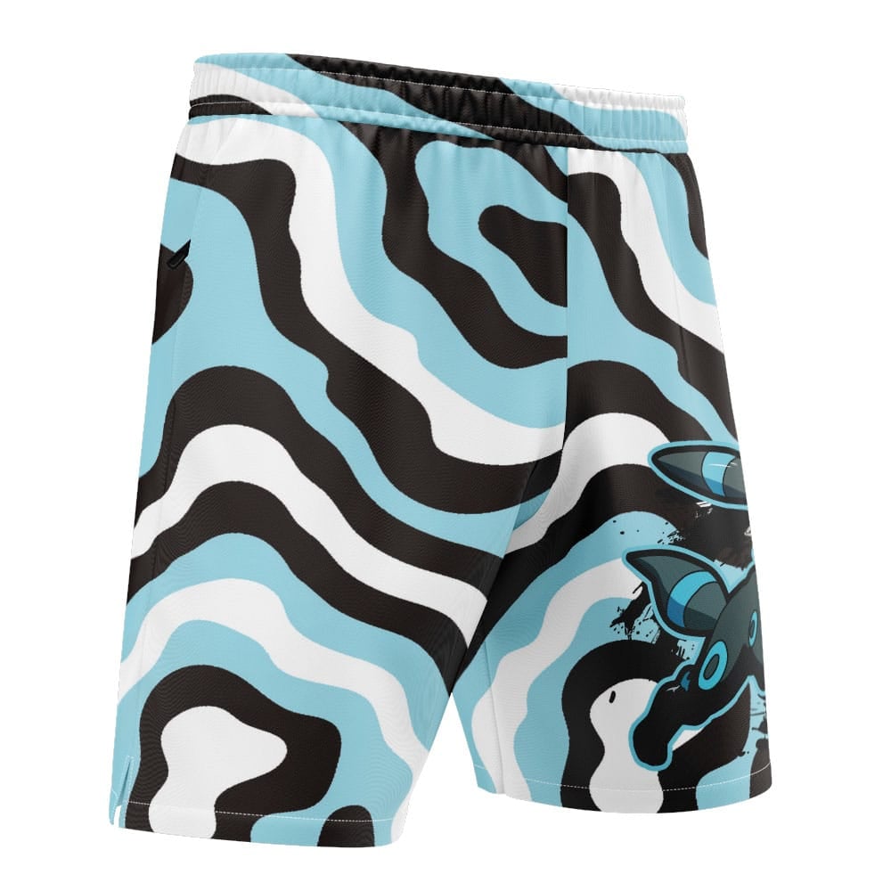 Shiny Umbreon Trippy Pokemon Versatile Shorts - Image 4