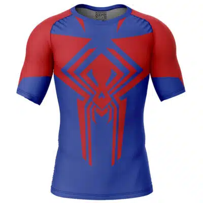 Spiderman 2099 Marvel Short Sleeve Rash Guard Compression Shirt