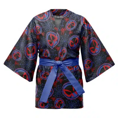 Spiderman 2099 Pattern Spiderverse Marvel Happi Coat Haori Kimono
