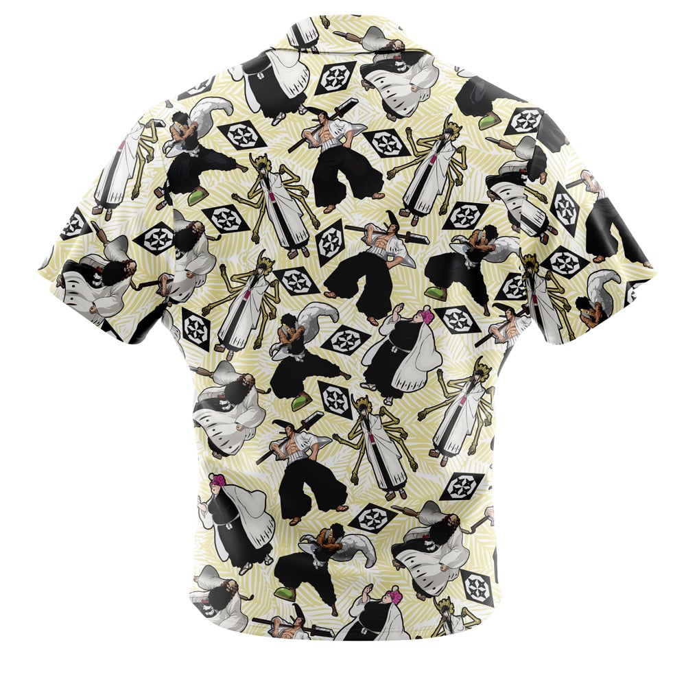 Squad Zero Pattern Bleach Short Sleeve Button Up Hawaiian Shirt - Image 2