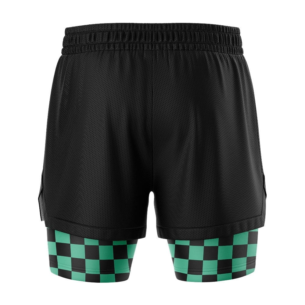 Tanjiro Kamado Demon Slayer 2-in-1 Competition Shorts - Image 4