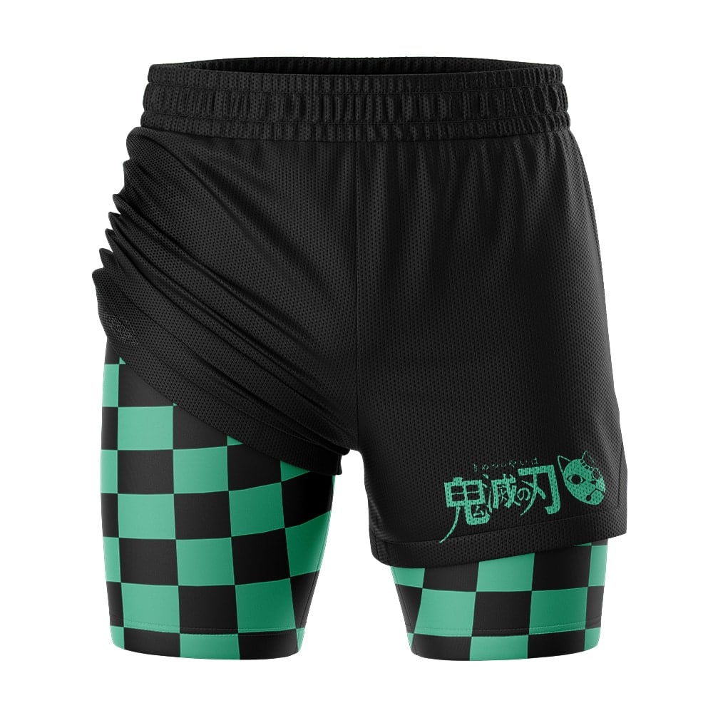 Tanjiro Kamado Demon Slayer 2-in-1 Competition Shorts - Image 2