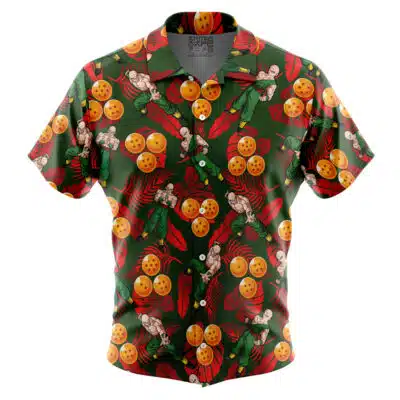 Tien Pattern Dragon Ball Z Short Sleeve Button Up Hawaiian Shirt