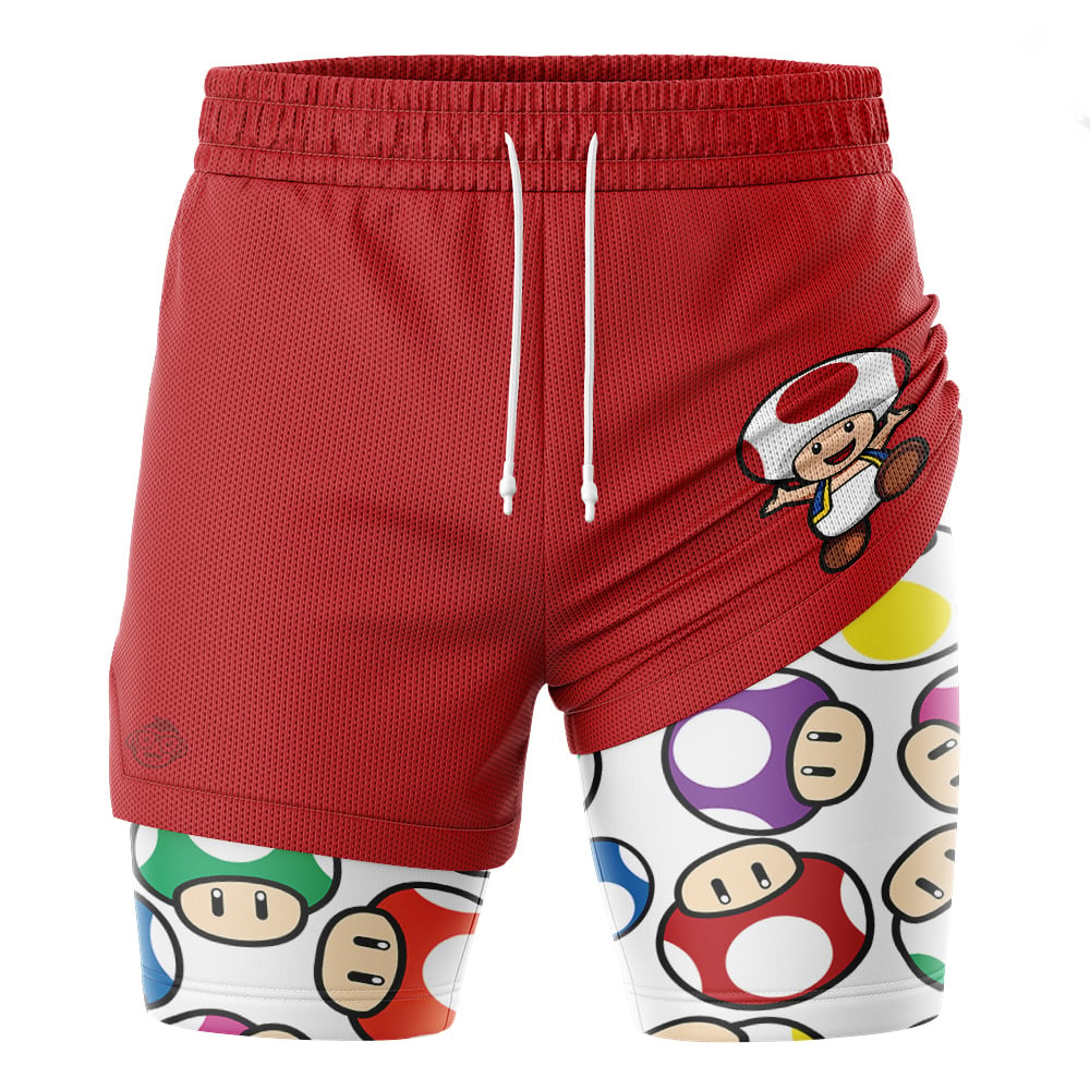 Toad Super Mario Bros 2-in-1 Performance Shorts - Image 3