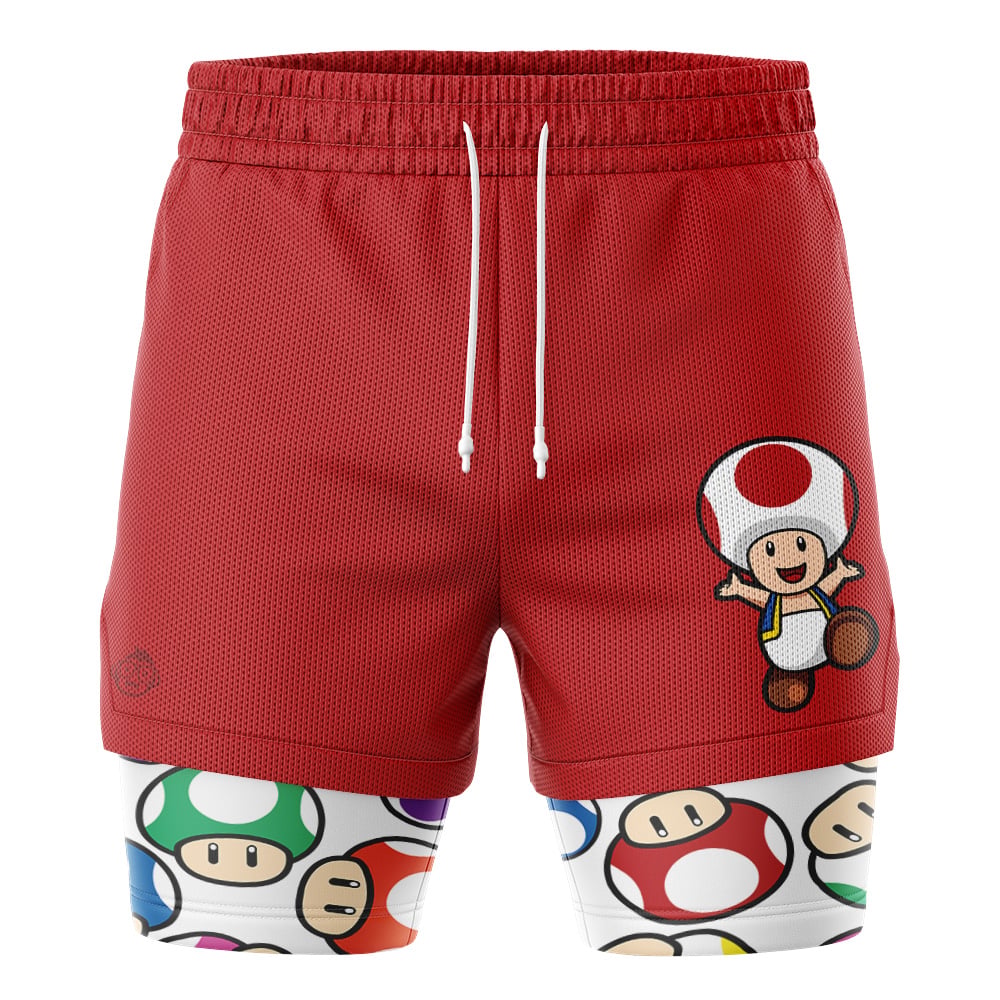 Toad Super Mario Bros 2-in-1 Performance Shorts - Image 2