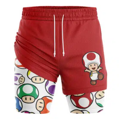 Toad Super Mario Bros 2-in-1 Performance Shorts