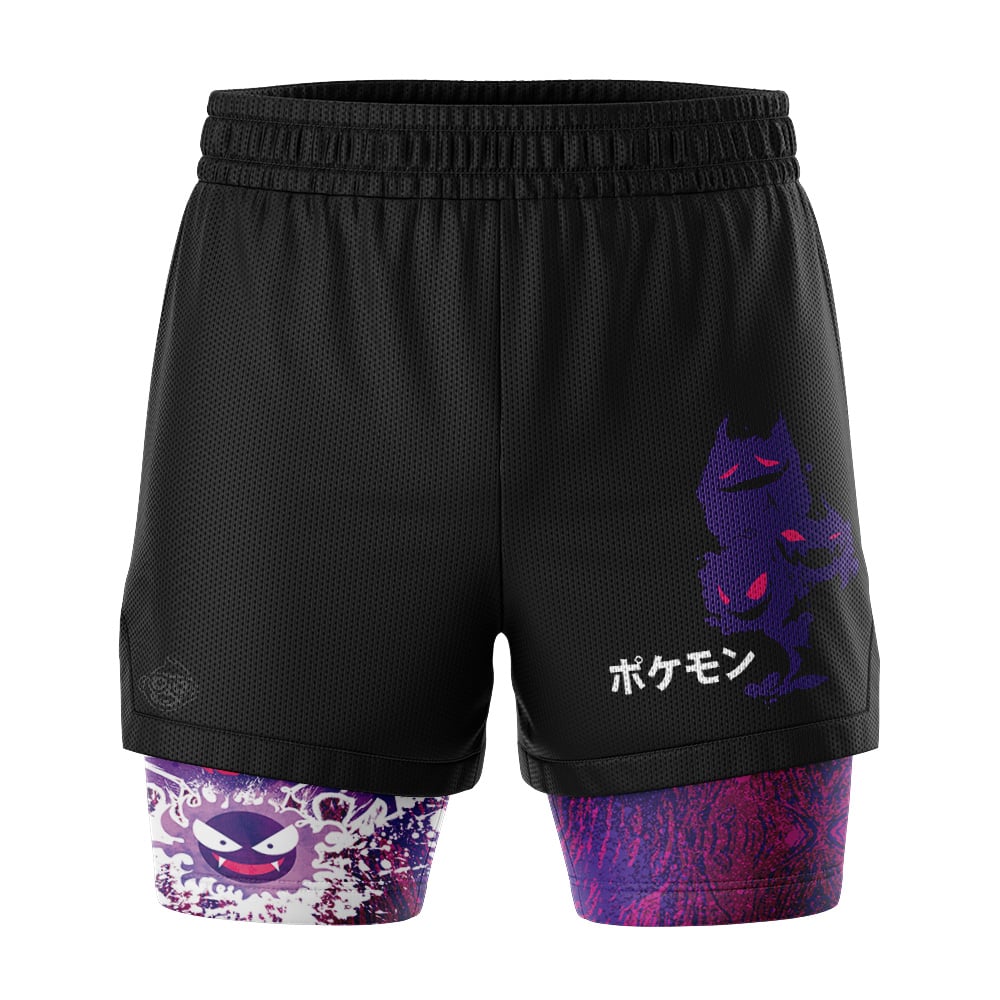 Trippy Ghostly Evolution Ghastly Pokemon 2-in-1 Competition Shorts - Image 4