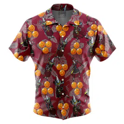 Whis Pattern Dragon Ball Z Short Sleeve Button Up Hawaiian Shirt