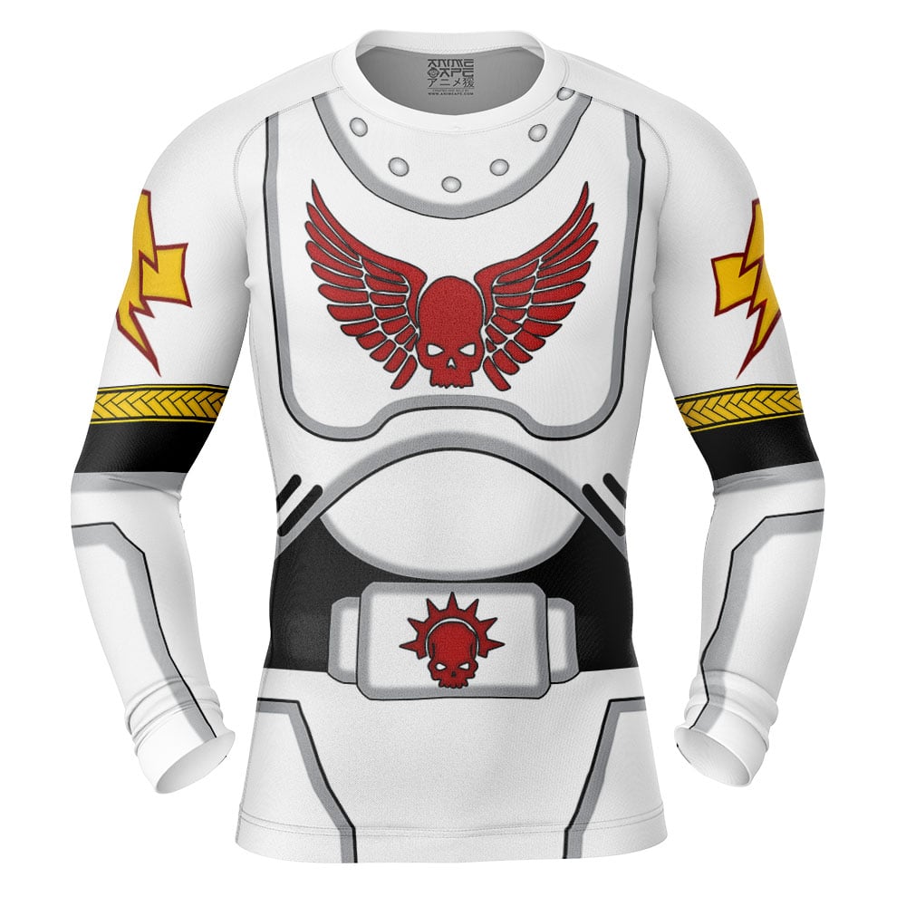 White Scars Warhammer Long Sleeve Rash Guard Compression Shirt
