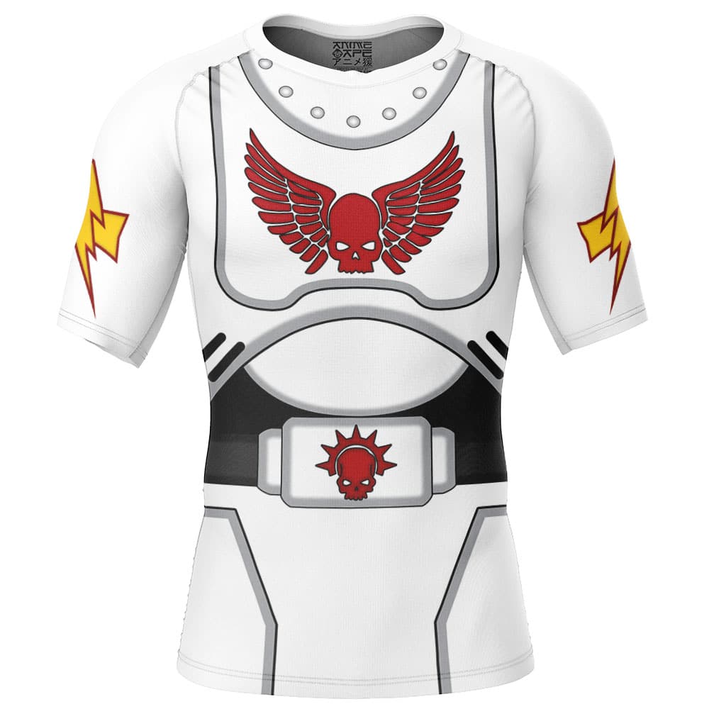 White Scars Warhammer Short Sleeve Rash Guard Compression Shirt