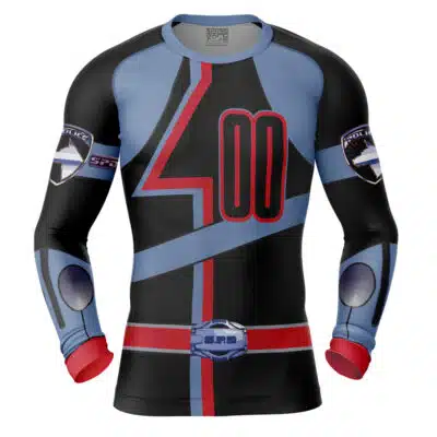 Deka Master Cosplay Tokuso Sentai Dekaranger Long Sleeve Rash Guard Compression Shirt