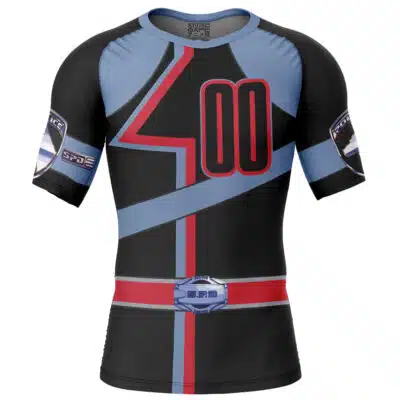 Deka Master Cosplay Tokuso Sentai Dekaranger Short Sleeve Rash Guard Compression Shirt