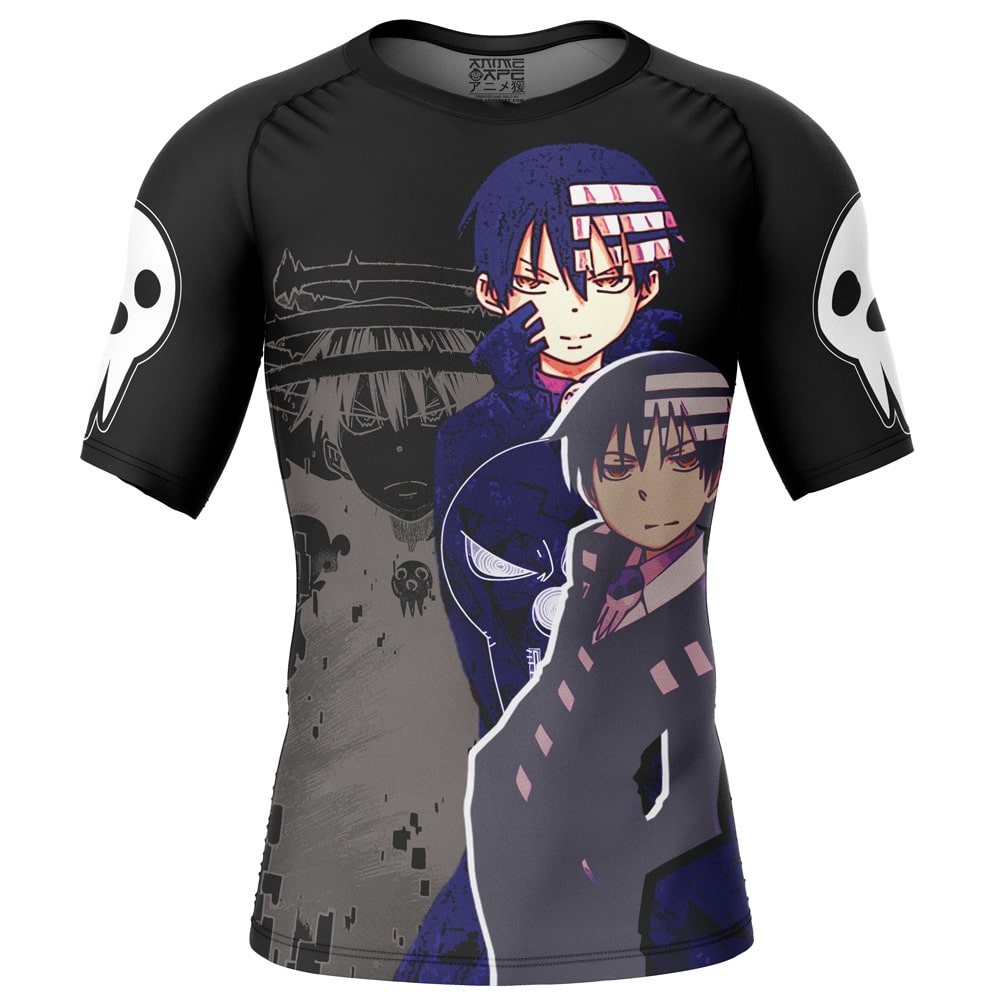 Death the Kid Soul Eater Short Sleeve Rash Guard Compression Shirt - Image 2
