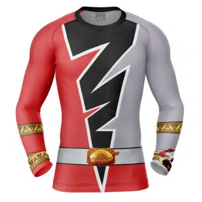 Ryusoul Red Cosplay Kishiryu Sentai Ryusoulger Long Sleeve Rash Guard Compression Shirt