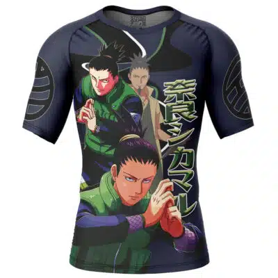 Nara Shikamaru Shippuden Short Sleeve Rash Guard Compression Shirt