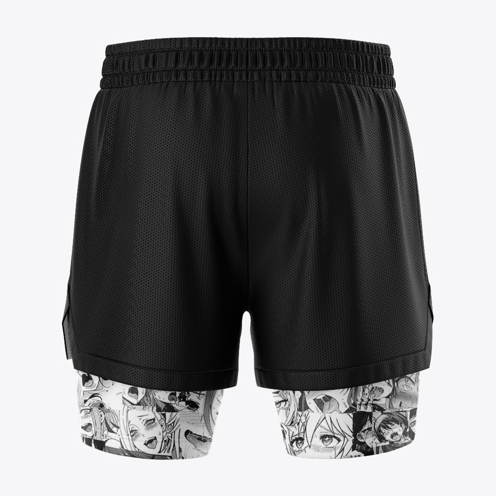 Ahegao Manga 2-in-1 Competition Shorts - Image 4