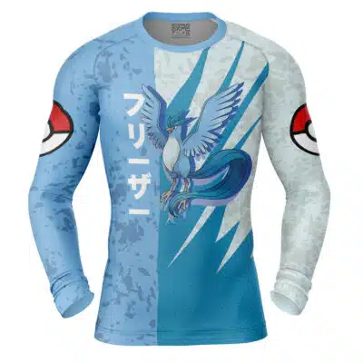 Articuno Attack Pokemon Long Sleeve Rash Guard Compression Shirt