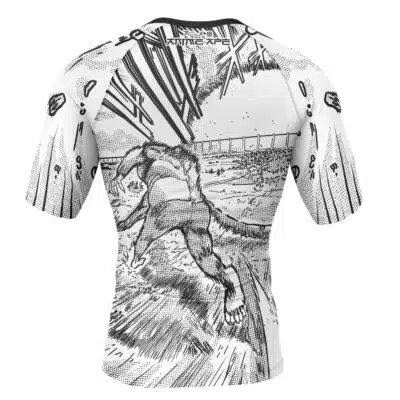 Beast Titan Battle of Shiganshina Attack on Titan Short Sleeve Rash Guard Compression Shirt