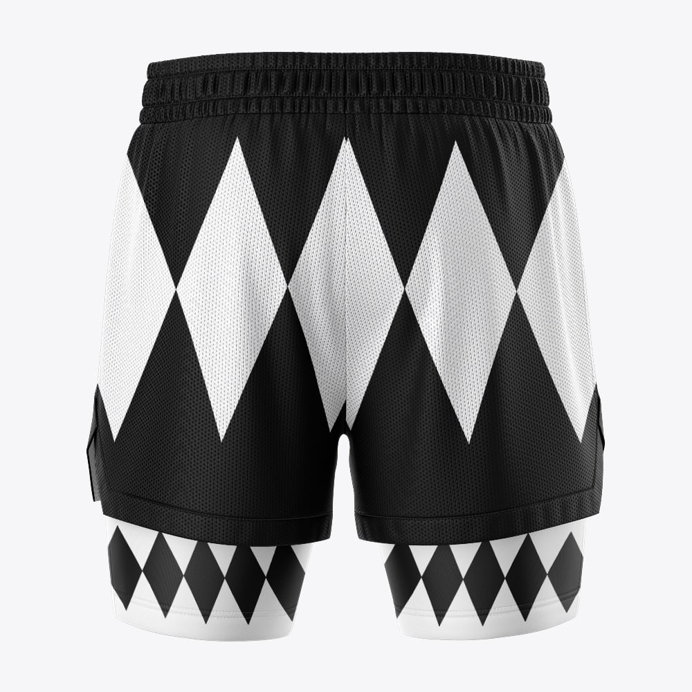 Black Ranger V1 Power Rangers 2-in-1 Competition Shorts - Image 4