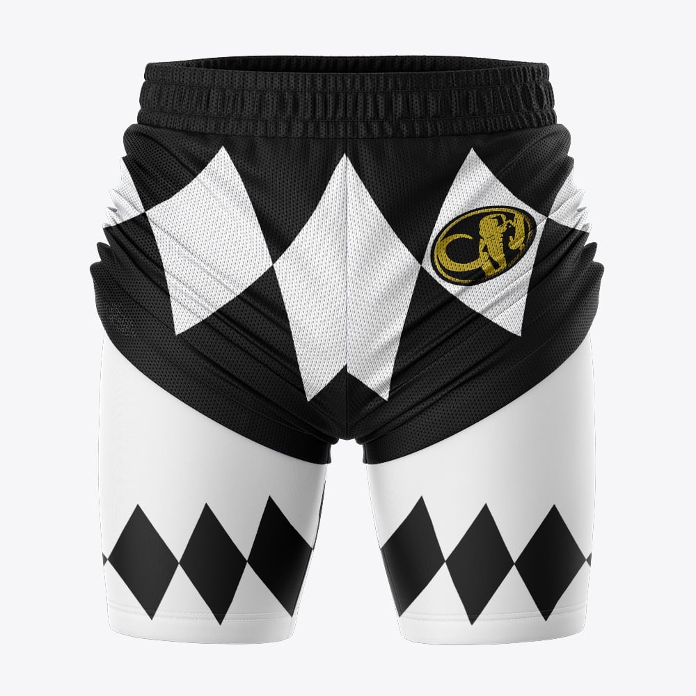 Black Ranger V1 Power Rangers 2-in-1 Competition Shorts - Image 3