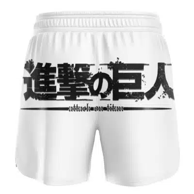 Black Splatter Kanji Symbol Attack on Titan BJJ MMA Fight Shorts