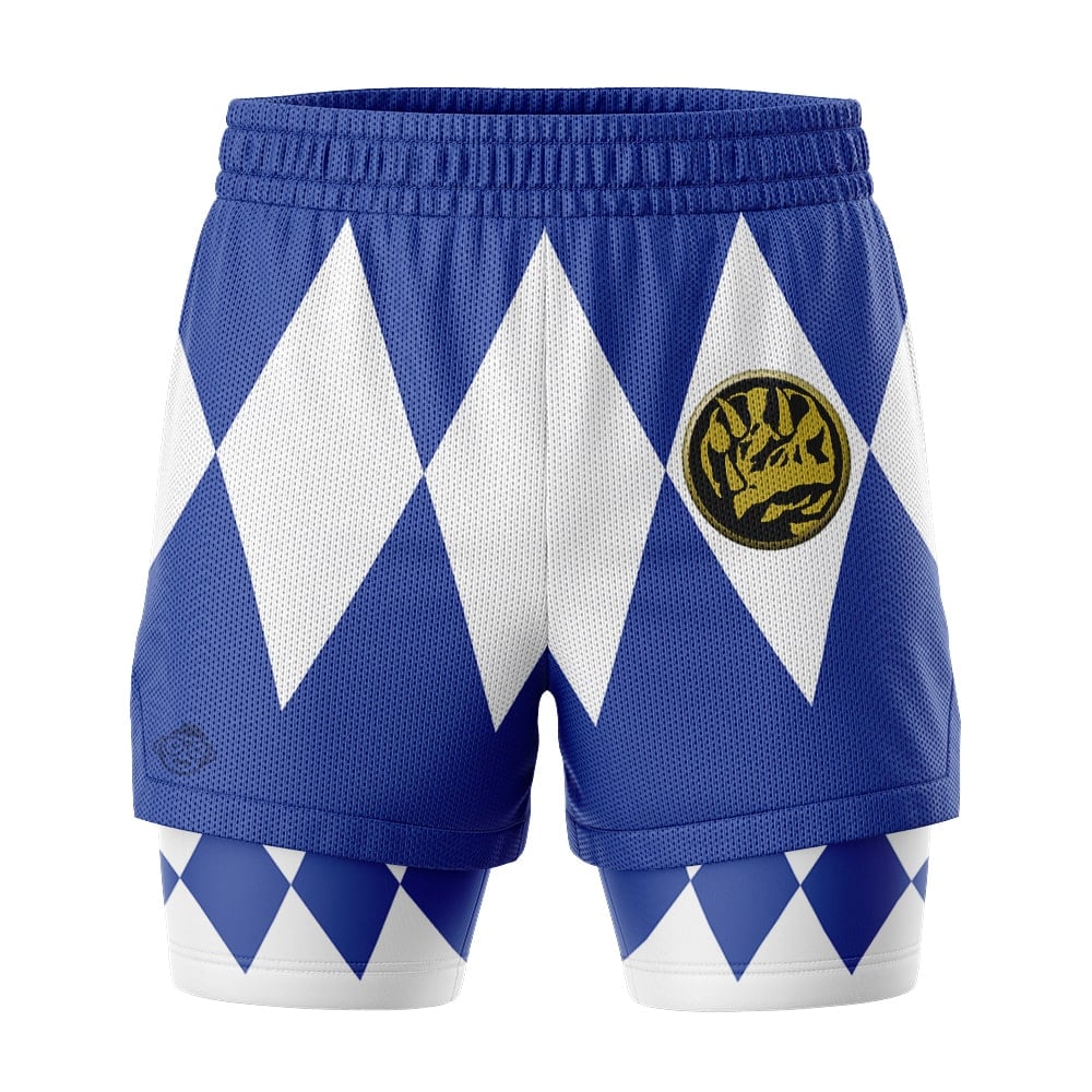 Blue Ranger V1 Power Rangers 2-in-1 Competition Shorts - Image 2