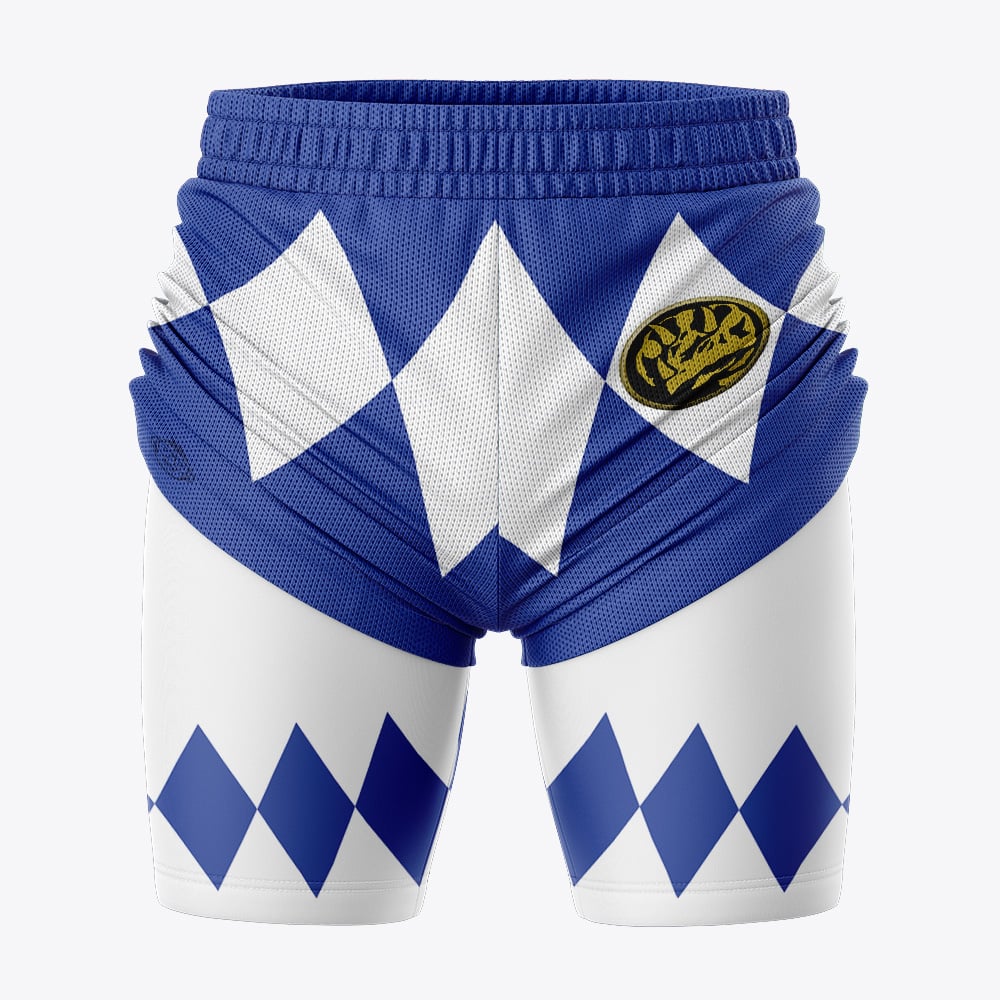 Blue Ranger V1 Power Rangers 2-in-1 Competition Shorts - Image 3